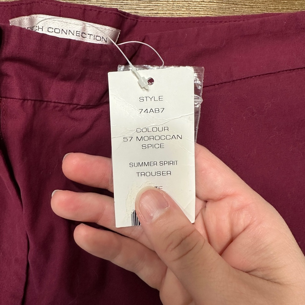 French Connection Deep Raspberry Chinos - Picture 3 of 8